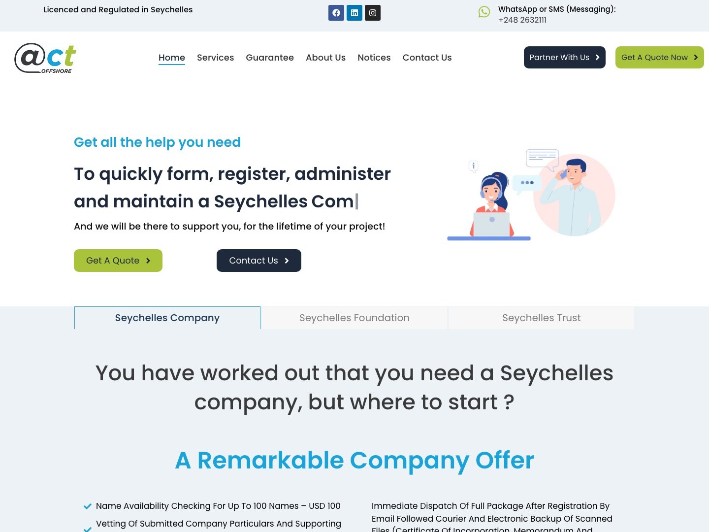 actoffshore.com homepage