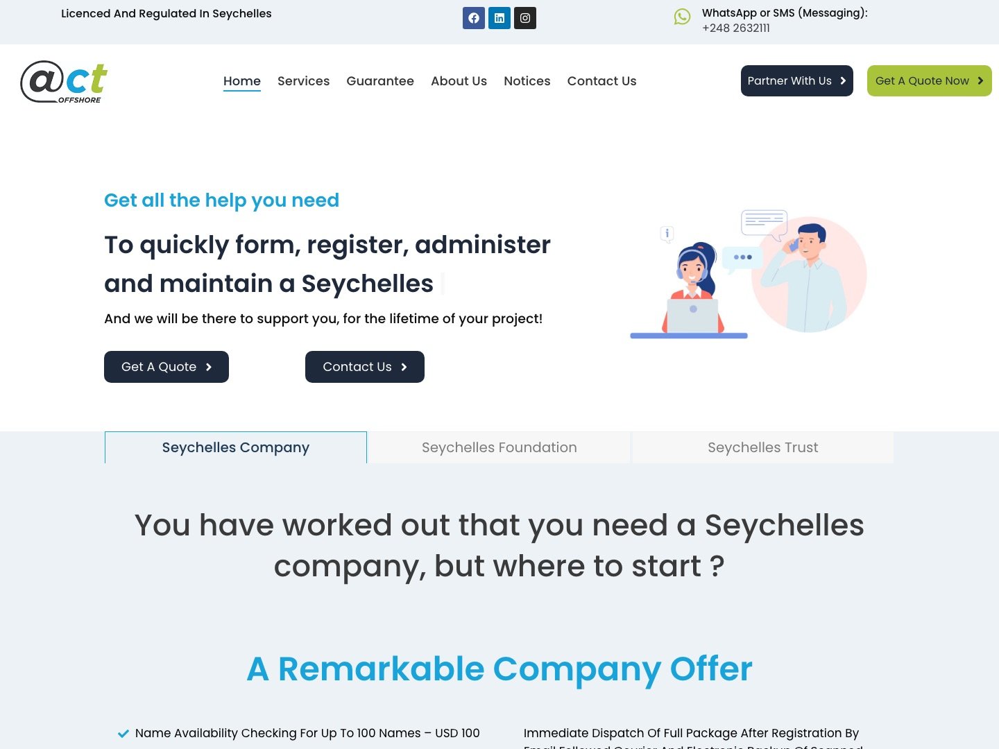 actseychelles.com homepage