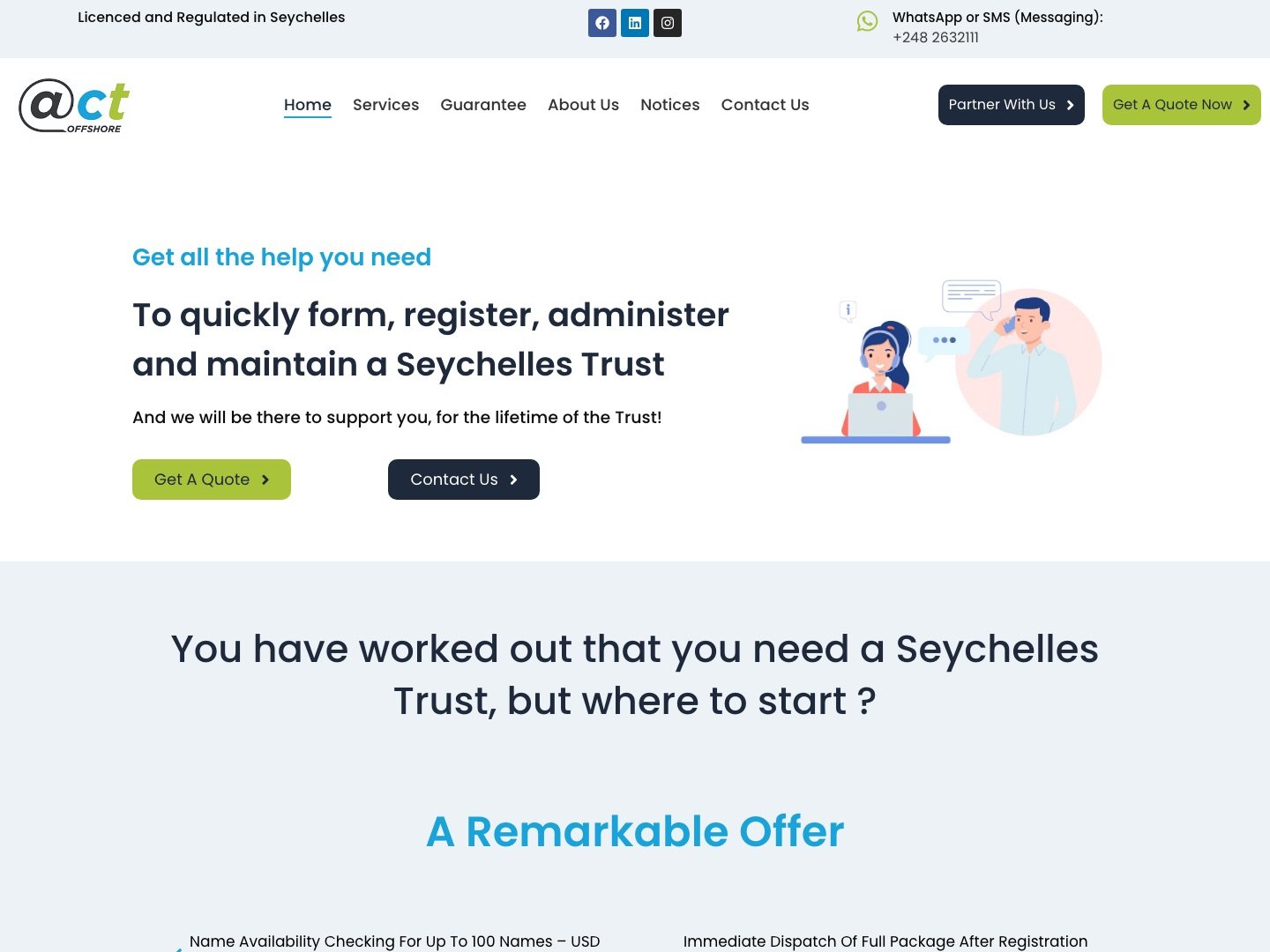 seychellestrusts.com homepage